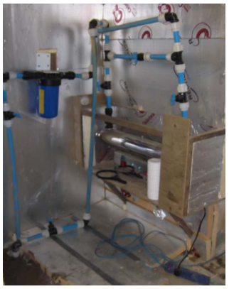 Figure 21: Treatment arrangements showing filter and UV tube