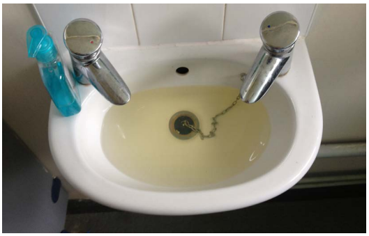 Figure 14: Discoloured water at a handbasin