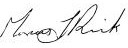 Signature of Marcus Rink, Chief Inspector of Drinking Water for England and Wales